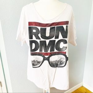 Run DMC Distressed White Graphic Tee Shirt XL